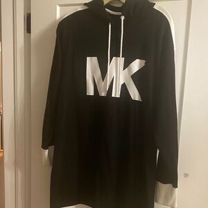 Michael Kors Black and White Long Sleeve Dress